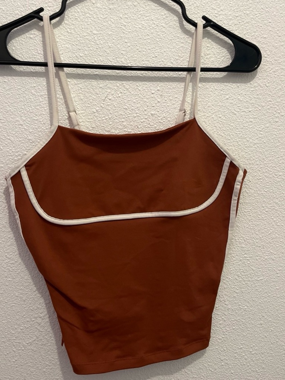 Women’s Brown Tank Cami with White Trim